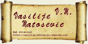 Vasilije Matošević vizit kartica